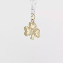 Load and play video in Gallery viewer, Royal Estate 14K Yellow Gold Clover Pendant Necklace
