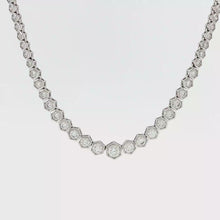 Load and play video in Gallery viewer, Royal Collection 18K White Gold Honeycomb Diamond Necklace
