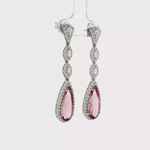 Load and play video in Gallery viewer, Royal Collection 18K White Gold &amp; Platinum Diamond Drop Earrings
