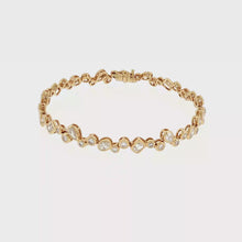 Load and play video in Gallery viewer, Royal Collection 18K Yellow Gold Multi-Shape Diamond Bezel Set Bracelet

