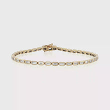 Load and play video in Gallery viewer, Royal Collection Yellow Gold Baguette Diamond Tennis Bracelet
