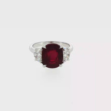 Load and play video in Gallery viewer, Royal Collection 18K White Gold Ruby &amp; Diamond Ring
