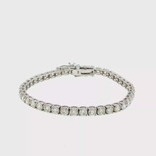 Load and play video in Gallery viewer, Royal Collection Classic Round Diamond Tennis Bracelet in White Gold
