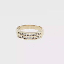 Load and play video in Gallery viewer, Royal Estate Yellow Gold Two-Row Diamond Band Ring
