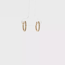 Load and play video in Gallery viewer, Royal Estate 14K Yellow Gold 0.44 CT Yellow &amp; Brown Diamond Huggie Earrings

