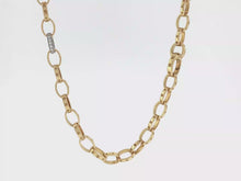 Load and play video in Gallery viewer, Royal Estate Roberto Coin 18K Yellow Gold Link Chain Diamond Necklace
