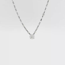 Load and play video in Gallery viewer, Royal Collection Round Diamond Solitaire Station Necklace in White Gold
