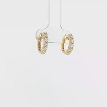 Load and play video in Gallery viewer, Royal Collection 14K Yellow Gold 0.70 CTW Diamond Huggie Earrings
