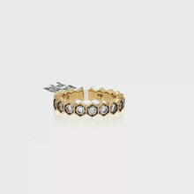 Load and play video in Gallery viewer, Royal Collection 18K Yellow Gold Honeycomb Diamond Eternity Ring
