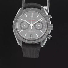 Load and play video in Gallery viewer, Omega Speedmaster Chronograph Watch with Black Dial and Fabric Strap
