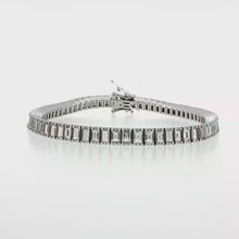 Load and play video in Gallery viewer, Royal Collection Emerald-Cut Diamond Tennis Bracelet in White Gold
