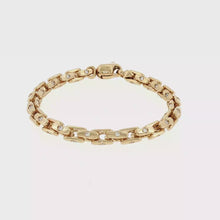 Load and play video in Gallery viewer, Royal Collection 14K Yellow Gold 1.31 CTW Burnished Diamond Box Link Bracelet
