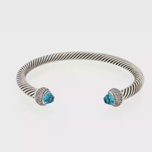 Load and play video in Gallery viewer, Royal Estate David Yurman Blue Topaz &amp; Diamond Cable Bracelet

