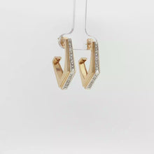 Load and play video in Gallery viewer, Royal Estate 14K Yellow Gold 0.72 CTW Diamond J Hoop Earrings
