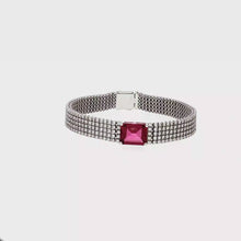 Load and play video in Gallery viewer, Royal Collection 18K White Gold 4.00 CT Pink Tourmaline &amp; 5.89 CT Diamond Five-Row Bracelet
