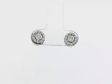 Load and play video in Gallery viewer, Royal Collection White Gold Diamond Halo Stud Earrings
