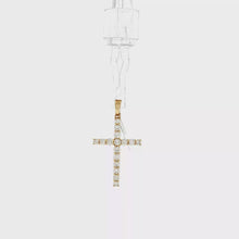 Load and play video in Gallery viewer, Royal Collection Round Brilliant-Cut Diamond Cross Pendant in Yellow Gold
