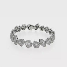 Load and play video in Gallery viewer, Royal Collection 18K White Gold Multi-Shape Diamond Bracelet
