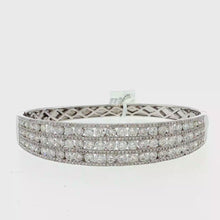 Load and play video in Gallery viewer, Royal Collection Triple Row Round Brilliant-Cut Diamond Wide Bangle in White Gold
