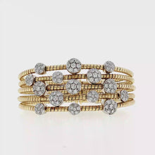 Load and play video in Gallery viewer, Royal Collection Multi-Strand Yellow Gold Diamond Cluster Tubogas Bangle
