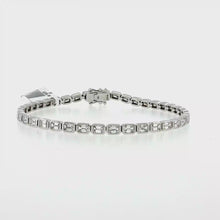Load and play video in Gallery viewer, Royal Collection Emerald-Cut Diamond Tennis Bracelet in White Gold
