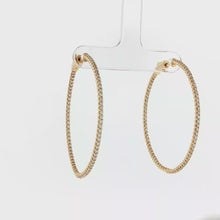 Load and play video in Gallery viewer, Royal Collection 14K Yellow Gold 1.34 CTW Inside-Out Diamond Hoop Earrings

