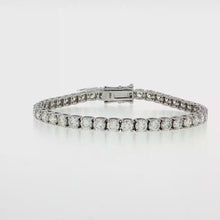 Load and play video in Gallery viewer, Royal Collection Classic Round Diamond Tennis Bracelet in White Gold
