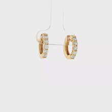 Load and play video in Gallery viewer, Royal Collection 14K Yellow Gold 0.80 CTW Diamond Huggie Earrings
