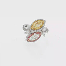 Load and play video in Gallery viewer, Royal Collection 18K White Gold Diamond Halo Ring
