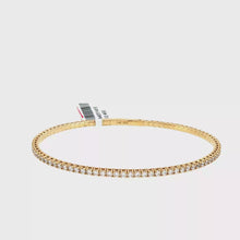 Load and play video in Gallery viewer, Royal Collection 14K Yellow Gold Round Brilliant Diamond Tennis Bracelet

