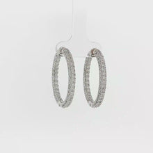 Load and play video in Gallery viewer, Royal Estate 18K White Gold 4.00 CT Diamond Inside-Out Hoop Earrings

