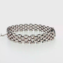 Load and play video in Gallery viewer, Royal Collection White Gold Textured Five-Row Jubilee Link Chain Bracelet
