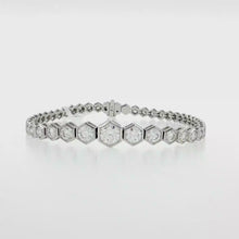 Load and play video in Gallery viewer, Royal Collection Graduated Honeycomb Diamond Tennis Bracelet
