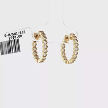 Load and play video in Gallery viewer, Royal Collection Diamond Honeycomb Hoop Earrings in Yellow Gold
