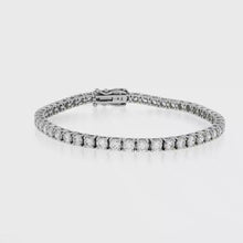 Load and play video in Gallery viewer, Royal Collection Round Diamond Tennis Bracelet in White Gold
