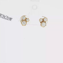 Load and play video in Gallery viewer, Royal Collection Diamond Honeycomb Cluster Stud Earrings
