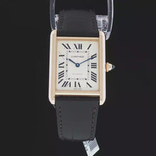 Load and play video in Gallery viewer, Cartier: Classic Gold Wristwatch with Premium Brown Leather Strap
