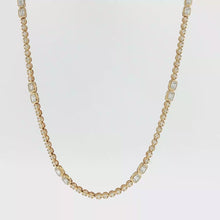 Load and play video in Gallery viewer, Royal Collection 18K Yellow Gold Alternating Mixed Cut Diamond Necklace

