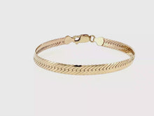 Load and play video in Gallery viewer, Royal Estate Classic Yellow Gold Herringbone Chain Bracelet
