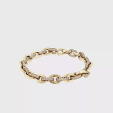 Load and play video in Gallery viewer, Royal Collection Diamond Pavé and Yellow Gold Link Chain Bracelet
