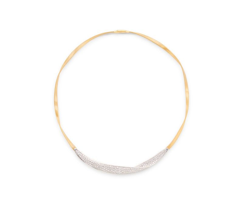 Marco Bicego 18kt yellow gold necklace with central diamond pavé