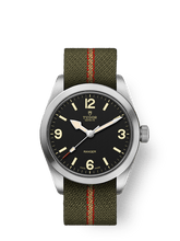 Load image into Gallery viewer, Tudor Ranger 36mm steel case Black domed dial green fabric Watch
