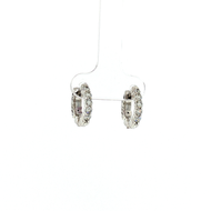 Royal Collection 14K White Gold 0.51 CTW Diamond Huggie Earrings