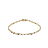 Royal Collection 14K Yellow Gold Four Prong Diamond Tennis Bracelet