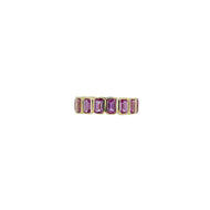 Royal Collection 18K White Gold Pink Sapphire 4.8c Bezel Set Eternity Ring