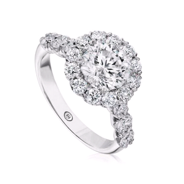 Christopher Designs Round Halo Engagement Ring