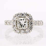 Christopher Designs Cushion Halo Diamond Engagement Ring