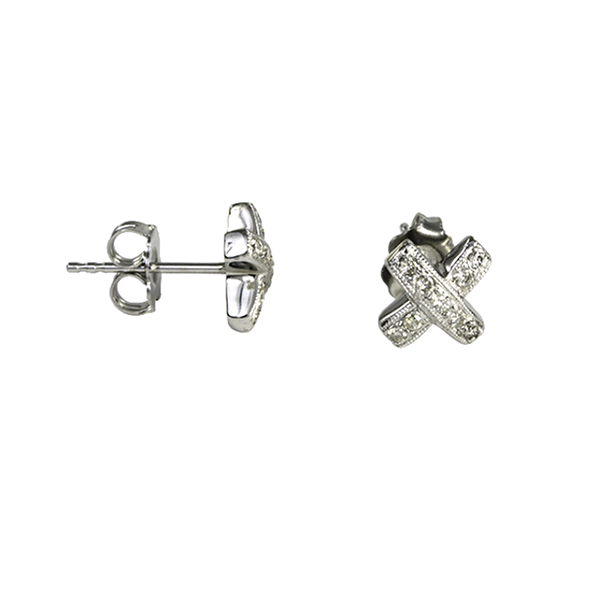 Royal Collection Diamond X Stud Earrings