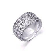 Simon G 4 Row Diamond Ring