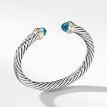 Load image into Gallery viewer, Cable Classics Collection Bracelet with Blue topaz and 14K Gold
